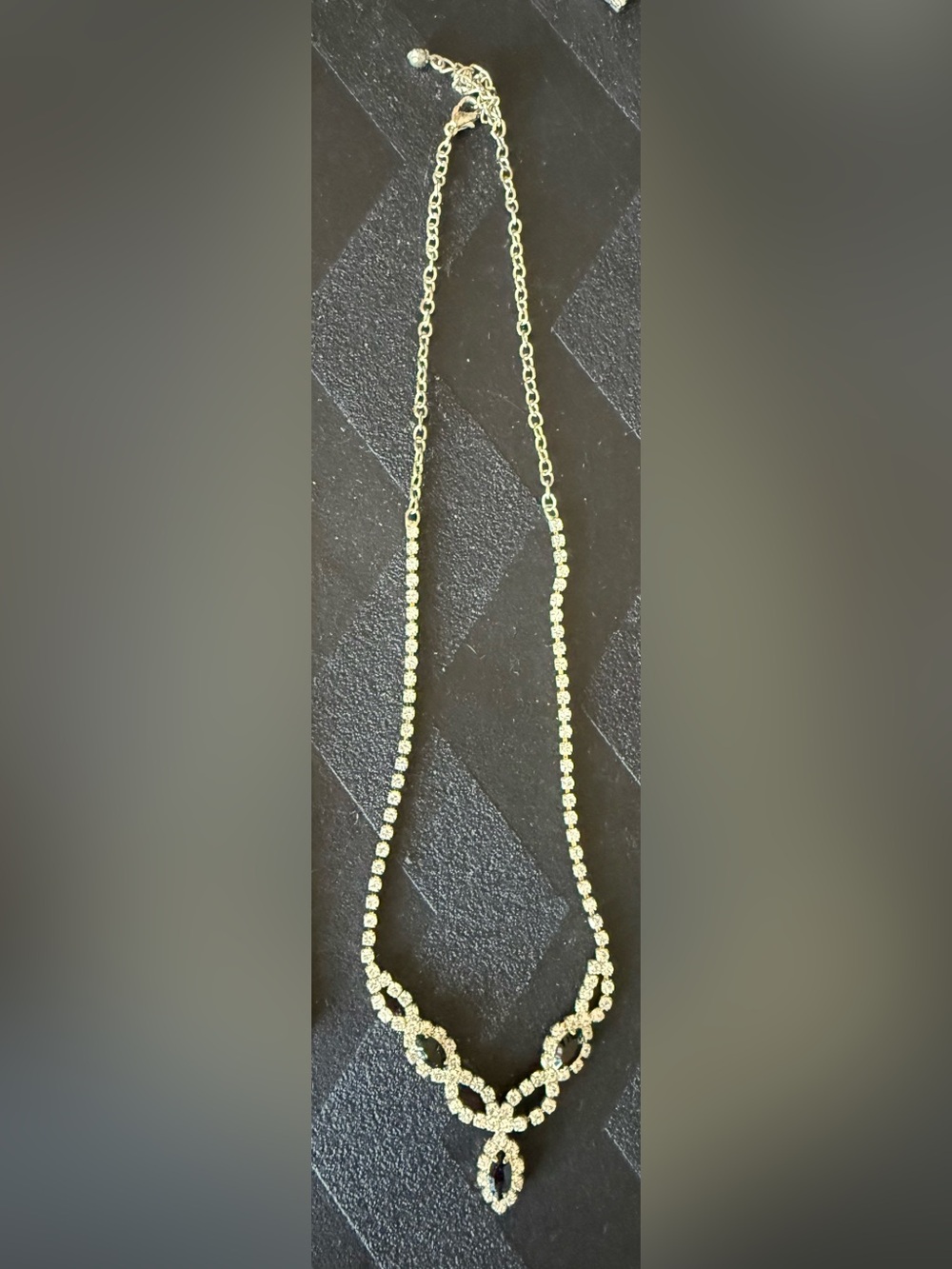Crystal Link Drop Necklace - Elegant Women's Jewelry